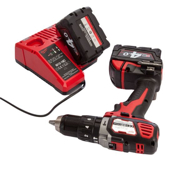 MILWAUKEE M18 BPD-402C 18V 13MM COMPACT COMBI DRILL KIT INC 2X 4.0AH BATTS - MonkeyTools