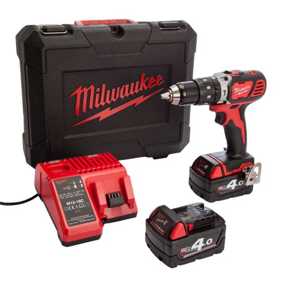 MILWAUKEE M18 BPD-402C 18V 13MM COMPACT COMBI DRILL KIT INC 2X 4.0AH BATTS - MonkeyTools
