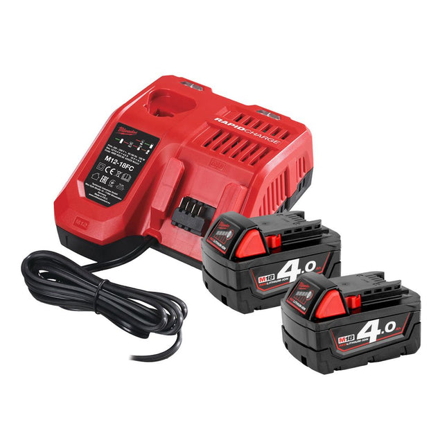 MILWAUKEE M18 NRG-402 18V BATTERY & CHARGER KIT INC 2X 4.0AH BATTERIES - MonkeyTools