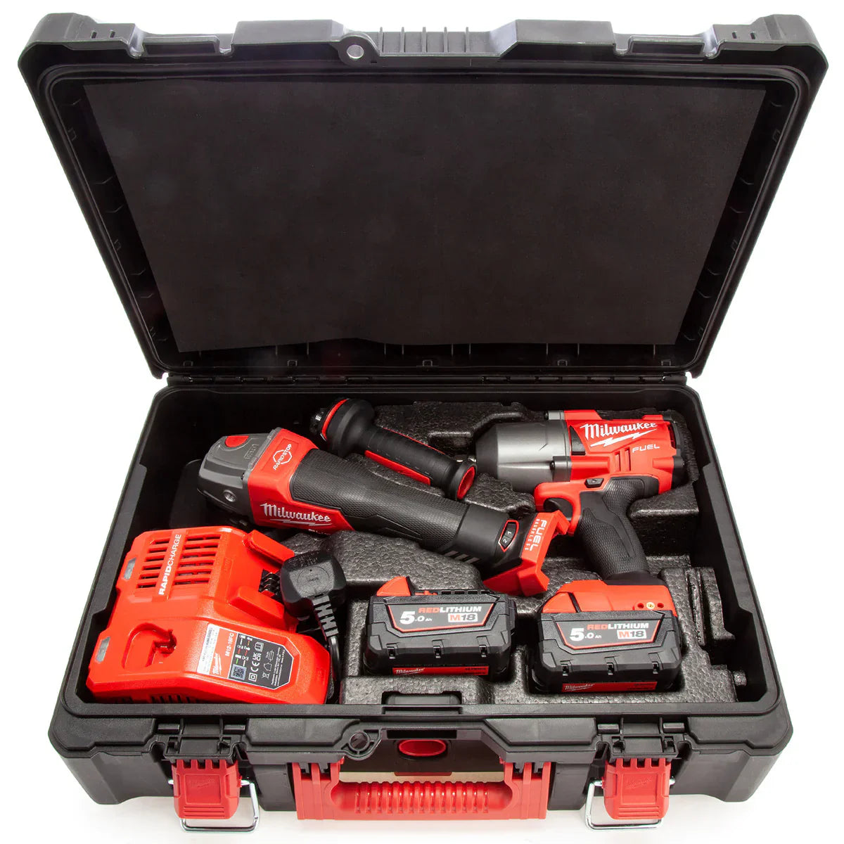 Milwaukee M18FPP2BD-502P 18V Fuel Impact Wrench & Angle Grinder with 2 x 5.0Ah Battery 4933492426 - MonkeyTools
