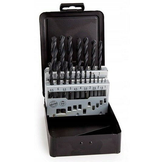 MILWAUKEE METAL DRILL BIT SET HSS-R IN METAL CASE X19 PCS 4932352468 - MonkeyTools
