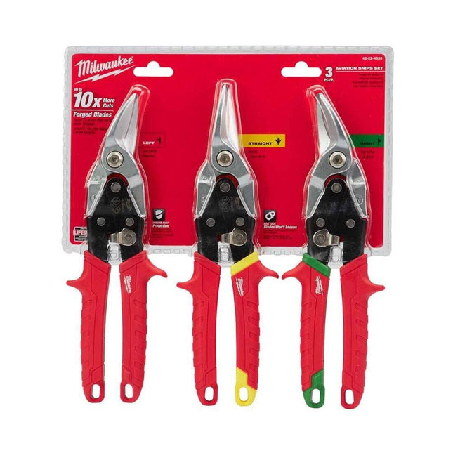 Milwaukee Metal Snips (Left, Right & Straight Cut) 48224533 - MonkeyTools