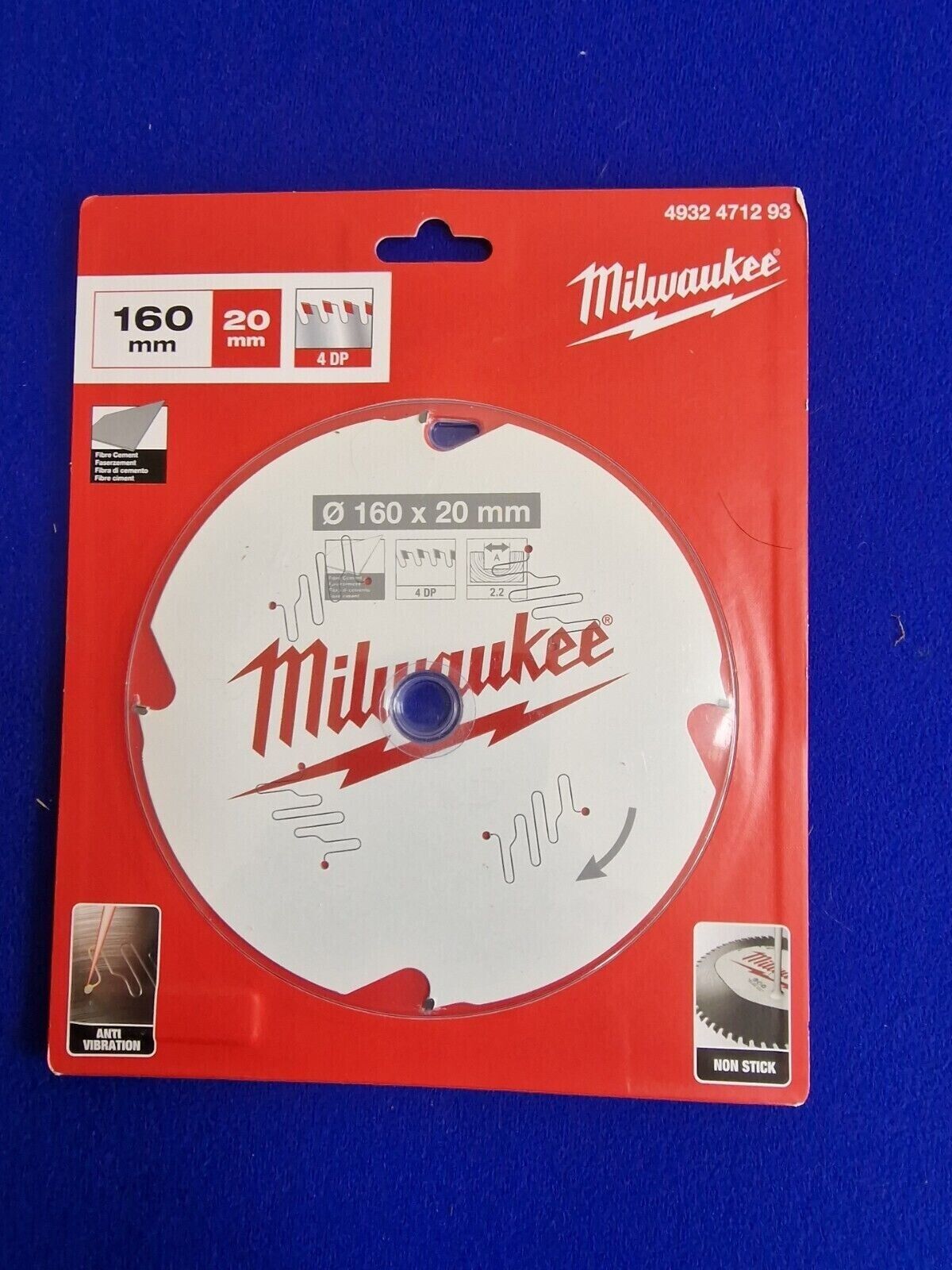 Milwaukee PCD Fibre Cement Board Circular Saw Blade 160 x 20mm 4 Th 4932471293 - MonkeyTools