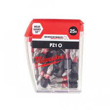 Milwaukee Power Tools 4932472039 SHOCKWAVE Impact Duty Bits PZ1 x 25mm (Pack 25) - MonkeyTools