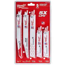 Milwaukee Sawzall Thin Kerf Blade Set -5pc (49222205) - MonkeyTools
