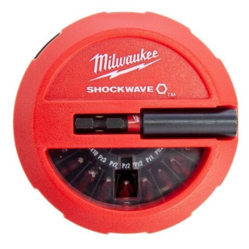 Milwaukee Screwdriver Bit Set SHOCKWAVE Impact Duty Puck Bit Set 16pc Bit Holder - MonkeyTools