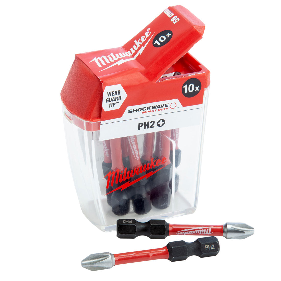 MILWAUKEE SHOCKWAVE IMPACT DUTY SCREWDRIVING BIT SET PH2 X 50MM X10 PCS 4932472048 - MonkeyTools