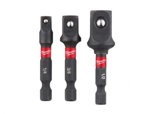 Milwaukee Shockwave Impact Duty Socket Adaptor Set - Black, Pack of 3 4932479228 - MonkeyTools