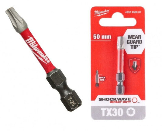 Milwaukee Shockwave Impact Duty Torx Screwdriver Bits TX30 50mm Pack of 1 - MonkeyTools