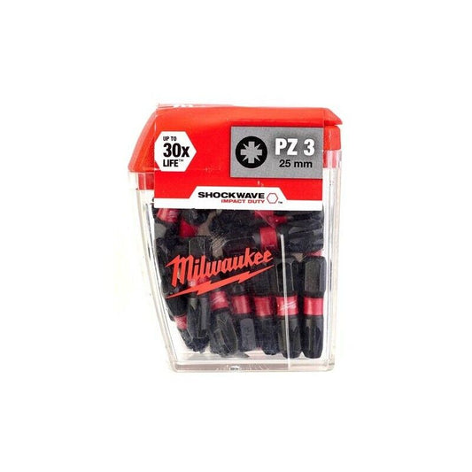 Milwaukee Shockwave PZ3 25mm Screwdriver Bits 25 Piece Set 4932472043 - MonkeyTools