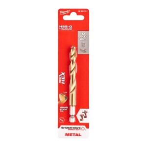 MILWAUKEE SHOCKWAVE RED HEX HSS-G TITANIUM DRILL BIT 9MM X 117MM 48894721 - MonkeyTools