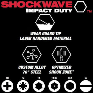 Milwaukee Shockwave Tic Tac Set PZ2 & Metal Bit Holder 26 Pieces 4932479857 - MonkeyTools