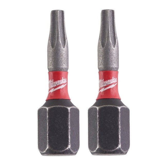 MILWAUKEE Shockwave Torx T10 Screwdriver Bit Set x2 Impact Driver Bits TX10 25mm - MonkeyTools