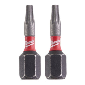 MILWAUKEE Shockwave Torx T10 Screwdriver Bit Set x2 Impact Driver Bits TX10 25mm - MonkeyTools