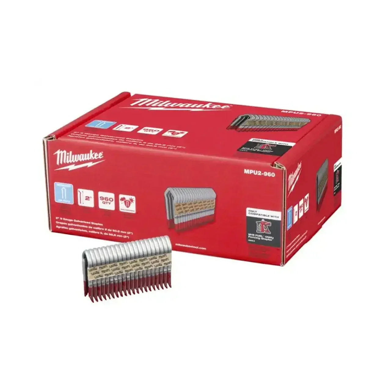 MILWAUKEE STAPLES HOT DIP GALVANISED 40MM X 20MM 960 PACK - MonkeyTools