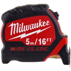 Milwaukee Tape Measure 5m 16ft Metric Imperial Premium Wide 33mm Blade Measuring - MonkeyTools