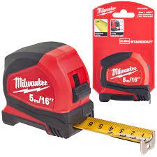 Milwaukee Tape Measure 5m 16ft Metric Imperial Pro Compact Pocket Measuring Tape - MonkeyTools