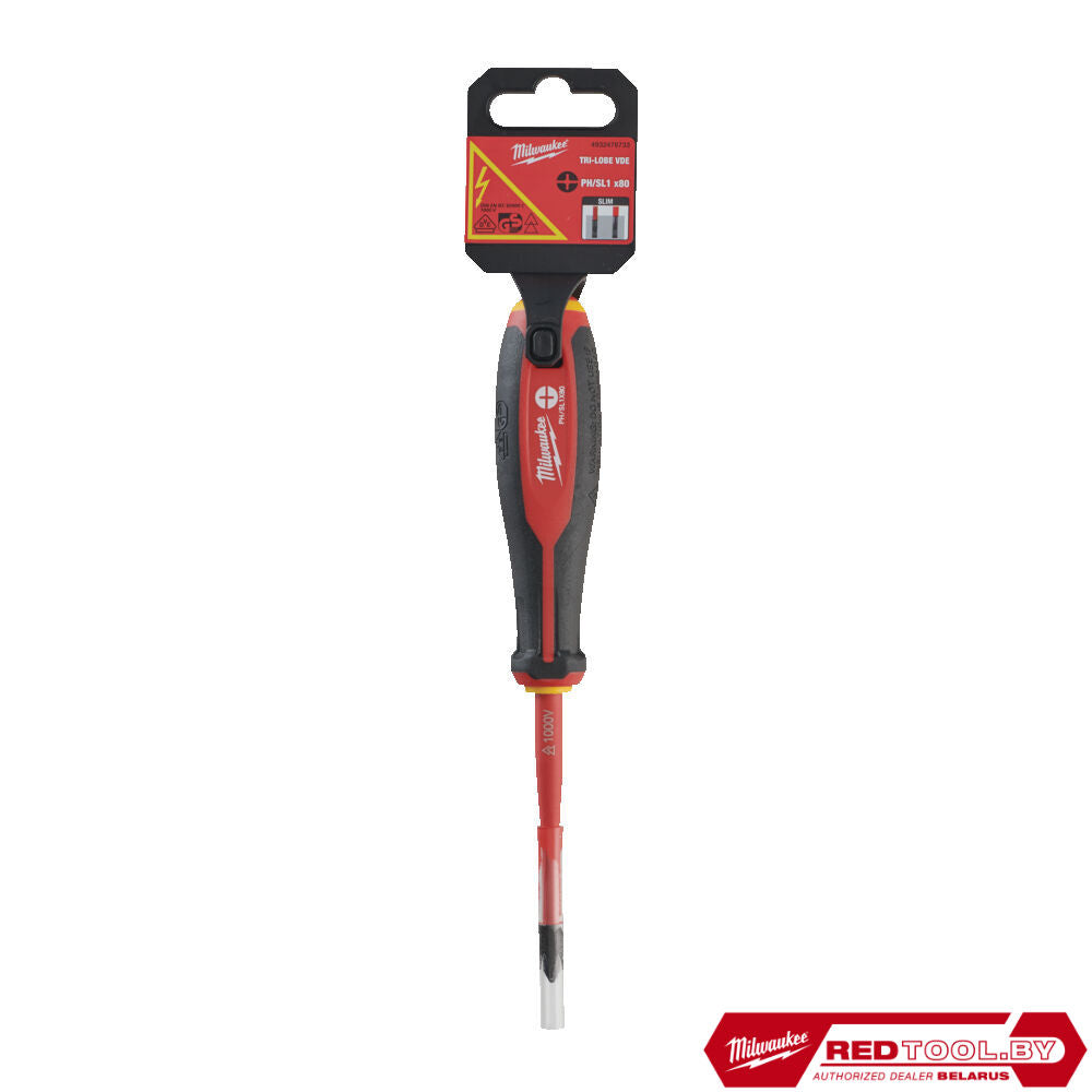 Milwaukee - Tri-Lobe VDE Screwdriver - Slotted 1.2 x 6.5 x 150 4932478717 - MonkeyTools