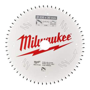 New Milwaukee 4932471309 Aluminium Cutting Circular Saw Blade 235mm x 30mm 60T - MonkeyTools