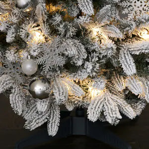 6ft Pre Lit Pre Decorated Pop Up Snowy Christmas Tree - MonkeyTools
