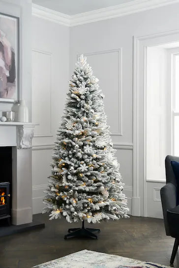 6ft Pre Lit Pre Decorated Pop Up Snowy Christmas Tree - MonkeyTools