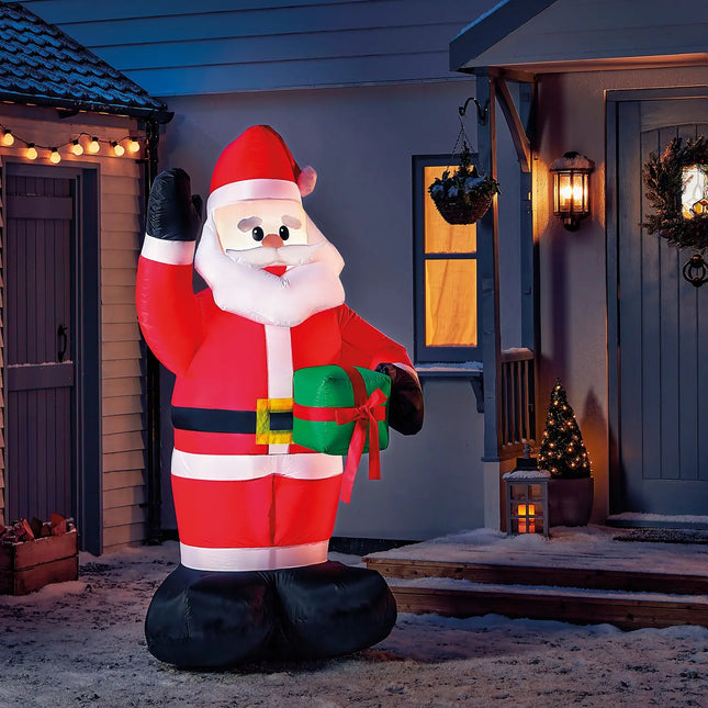 6ft Santa with Gift Christmas Outdoor Inflatable Decoration - MonkeyTools