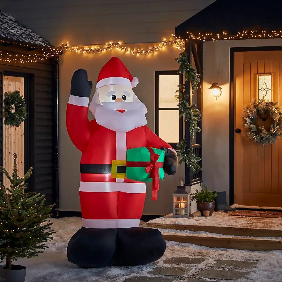 6ft Santa with Gift Christmas Outdoor Inflatable Decoration - MonkeyTools