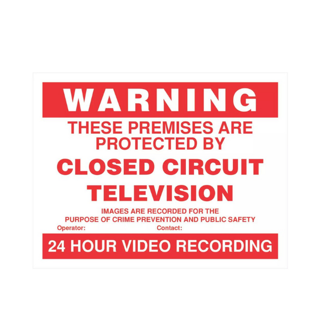 ''CCTV IN OPERATION'' SIGNS 4 PACK - MonkeyTools