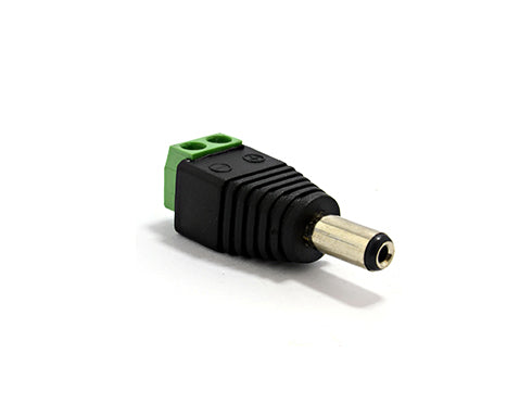 MT12VT - Male Terminal Connector - Power Plug c/w Terminal Block" Connector - Male (2.1mm Mini DC Power Plug c/w 2 Core Block) - MonkeyTools