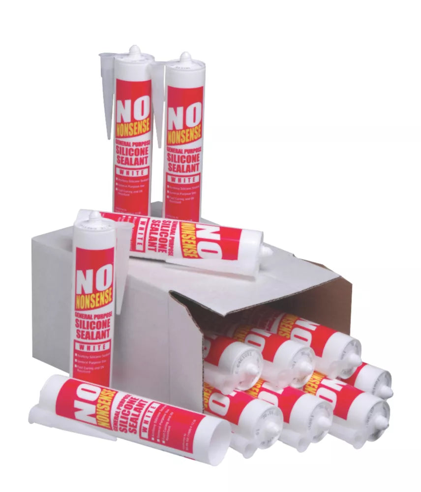 NO NONSENSE GENERAL PURPOSE SILICONE WHITE 310ML 12 PACK - MonkeyTools