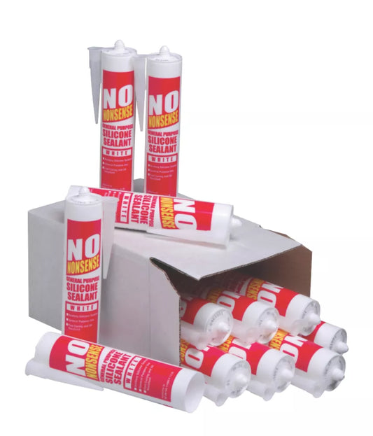 NO NONSENSE GENERAL PURPOSE SILICONE WHITE 310ML 12 PACK - MonkeyTools