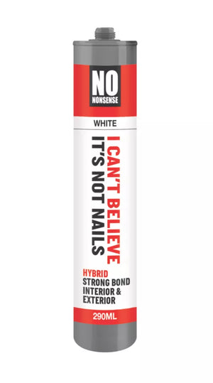 NO NONSENSE I CAN'T BELIEVE IT'S NOT NAILS SOLVENT-FREE HYBRID POLYMER GRAB ADHESIVE WHITE 290ML - MonkeyTools