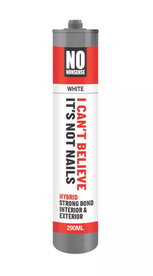 NO NONSENSE I CAN'T BELIEVE IT'S NOT NAILS SOLVENT-FREE HYBRID POLYMER GRAB ADHESIVE WHITE 290ML - MonkeyTools