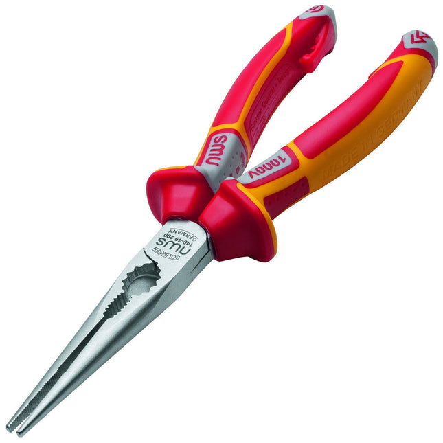 NWS N140-49-VDE-205-SB 205mm Straight Long Nose Extra Reach Pliers - MonkeyTools