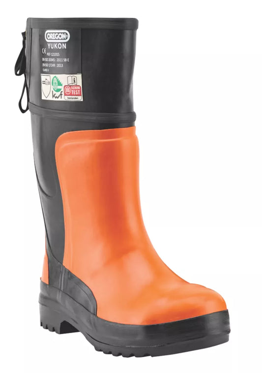 OREGON YUKON SAFETY CHAINSAW WELLIES ORANGE/BLACK SIZE 10.5 - MonkeyTools