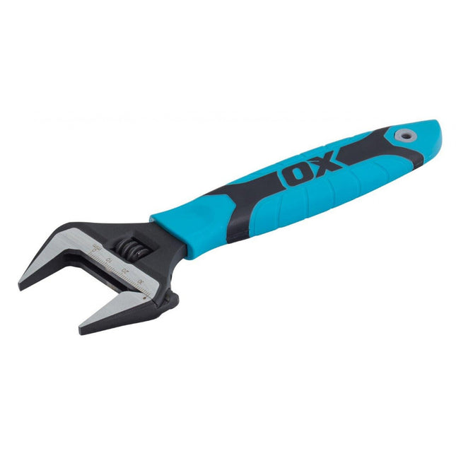 OX Tools P324608 Pro Adjustable Wrench Extra Wide Jaw 200mm/8" - MonkeyTools