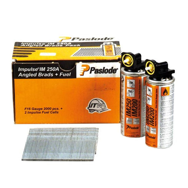 Paslode 300272 16g x 45mm ELGV Angled Brad Fuel Pack 2000 with 2 Fuel Cell - MonkeyTools