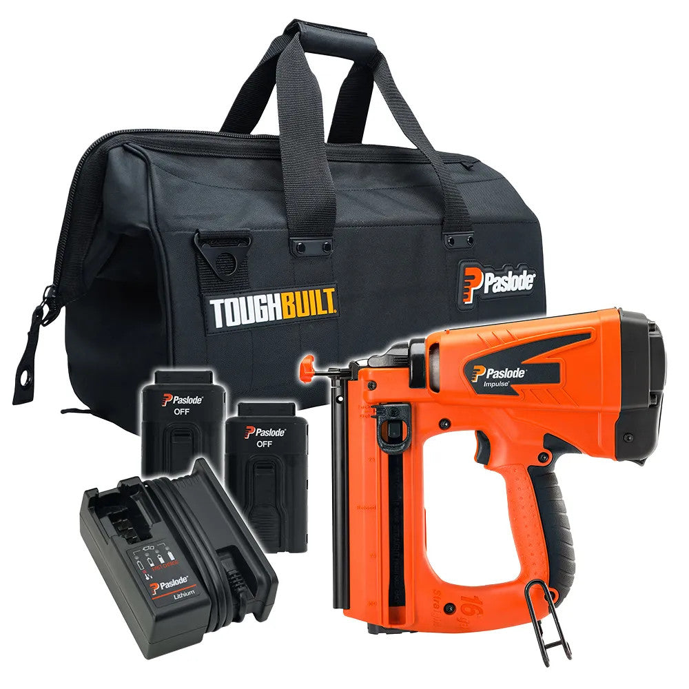 Paslode IM65 7.4V Straight Second Fix Finishing Nail Gun 2 x 2.1Ah Battery Charger & Bag - MonkeyTools