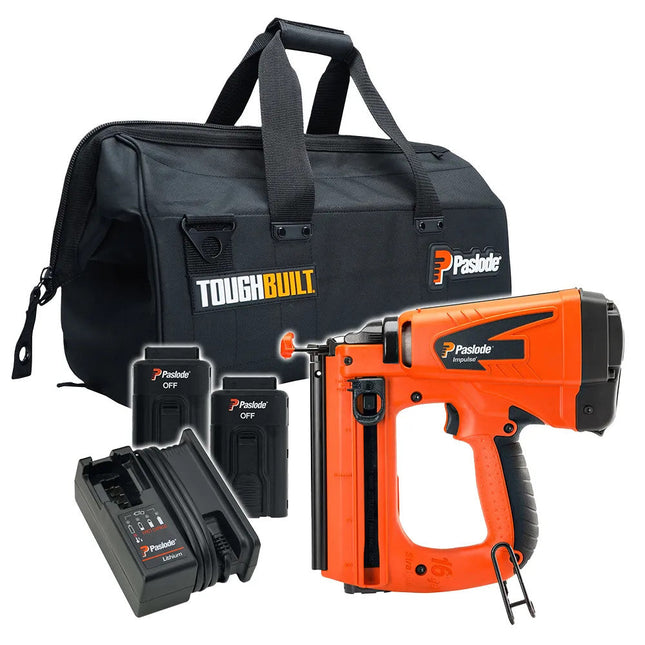 Paslode IM65 7.4V Straight Second Fix Finishing Nail Gun 2 x 2.1Ah Battery Charger & Bag - MonkeyTools