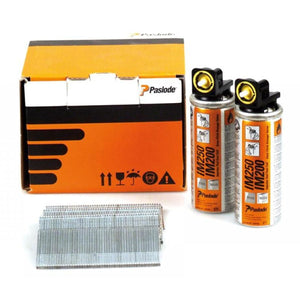 Paslode IM65 921585 16G x 16mm ELGV Straight Electro Galvanised Brad Fuel Pack 2000/Box with 2 Fuel Cells - MonkeyTools