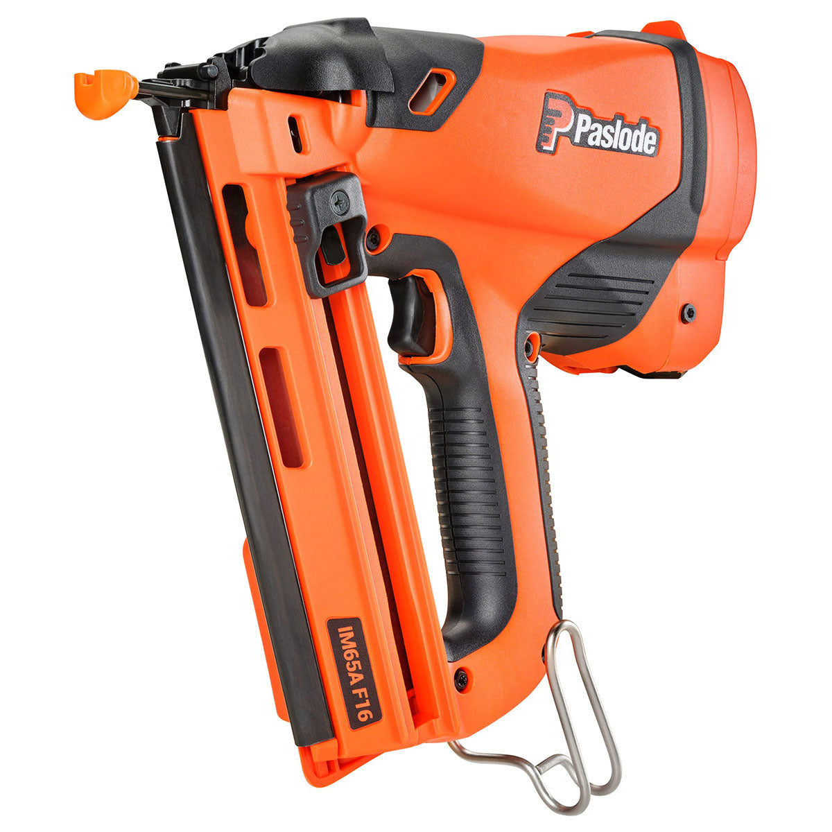Paslode IM65A F16 Angled Second Fix Finishing Nail Gun with 1 x 2.1Ah Battery Charger & Case - MonkeyTools