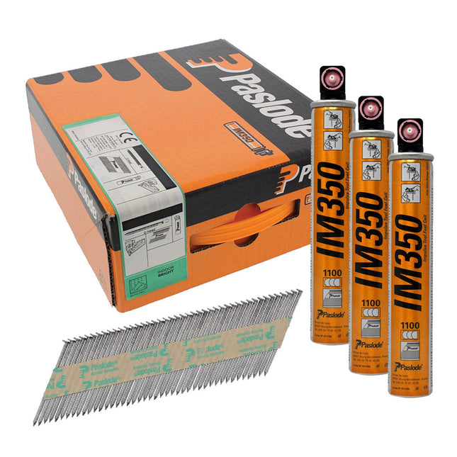 PASLODE 141202 2.8MM X 51MM BRIGHT RING SHANK IM350+ NAILS X3300 PCS - MonkeyTools