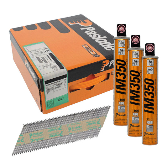 PASLODE 141208 2.8MM X 63MM BRIGHT RING SHANK IM350+ NAILS X3300 PCS - MonkeyTools