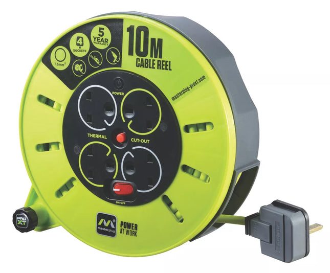PRO XT CMU10134SL-XD 13A 4-GANG 10M CASSETTE REEL 240V - MonkeyTools