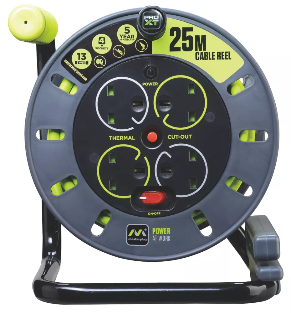 PRO XT OMU2513 13A 4-GANG 25M CABLE REEL 240V - MonkeyTools