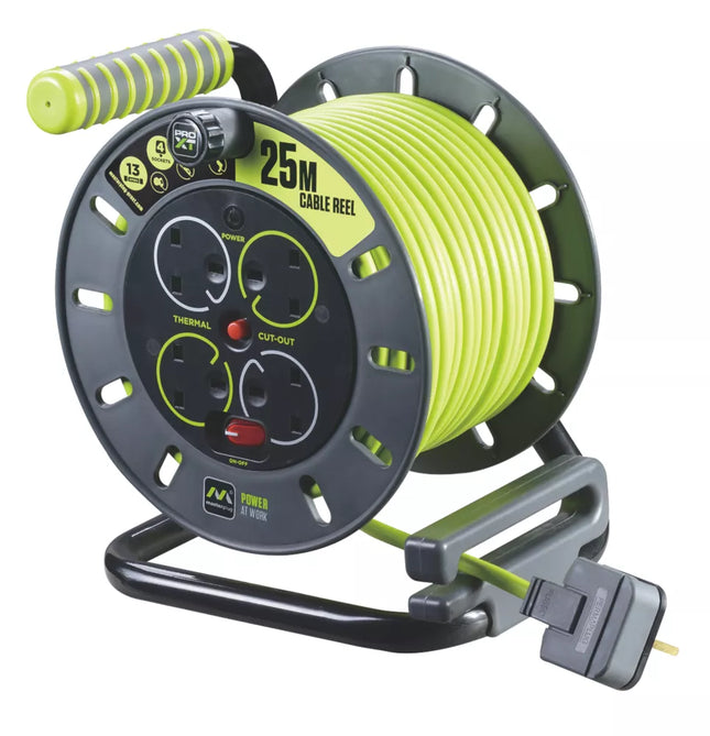 PRO XT OMU2513 13A 4-GANG 25M CABLE REEL 240V - MonkeyTools