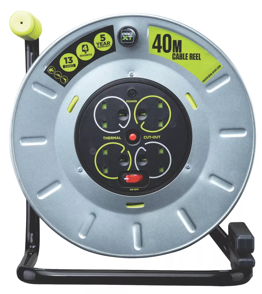 PRO XT OTLU40134SL-XD 13A 4-GANG 40M CABLE REEL 240V - MonkeyTools