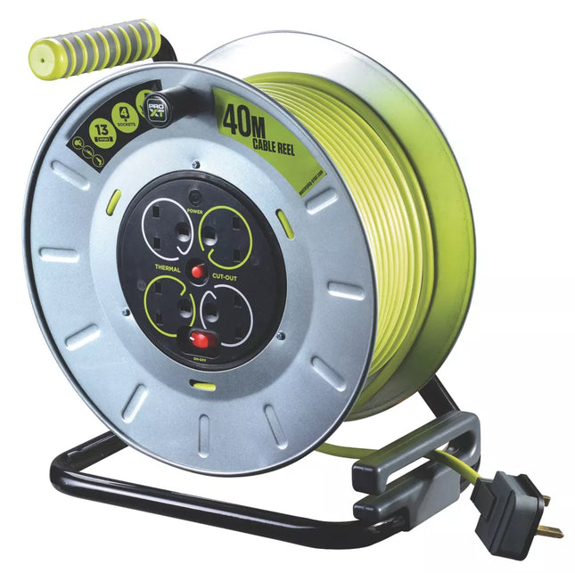 PRO XT OTLU40134SL-XD 13A 4-GANG 40M CABLE REEL 240V - MonkeyTools
