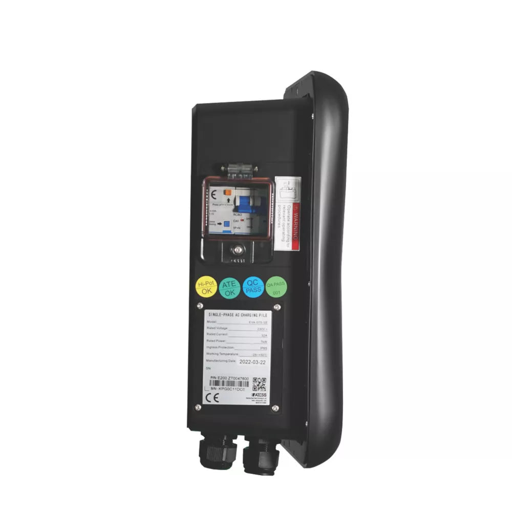 PROJECT EV PRO-EARTH 1 PORT 7.3KW MODE 3 TYPE 2 SOCKET ELECTRIC VEHICLE CHARGER BLACK & WHITE - MonkeyTools