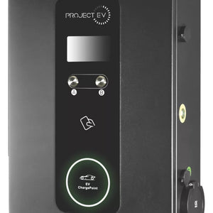 PROJECT EV PRO EARTH RFID 2 PORT 7.3KW MODE 3 TYPE 2 SOCKET ELECTRIC VEHICLE CHARGER BLACK - MonkeyTools